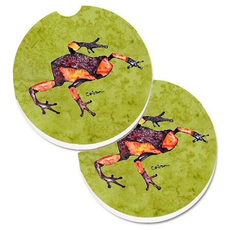Carolines Treasures Frog Set of 2 Cup Holder Car Coaster 8689CARC